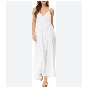NWT LOVE BY DESIGN Sasha Crinkle Maxi Dress White Size Medium